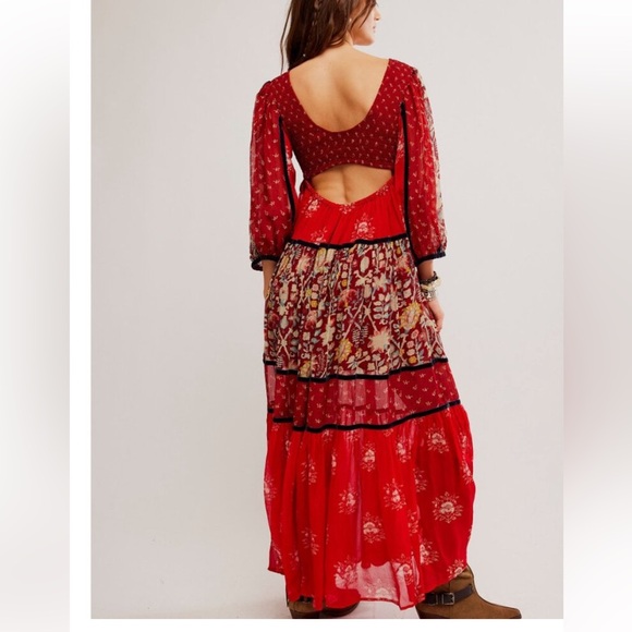 NWT  FREE PEOPLE Bali Laurel Maxi / Warm Combo. Size: S - Picture 3 of 4